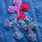 3D cross knit Denim Jacket