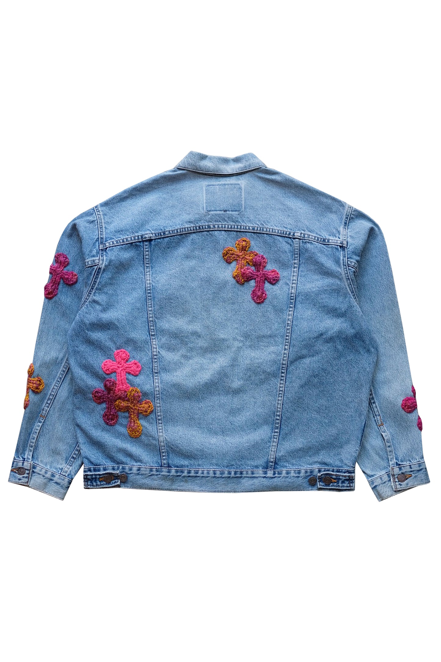 3D cross knit Denim Jacket