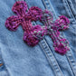3D cross knit Denim Jacket