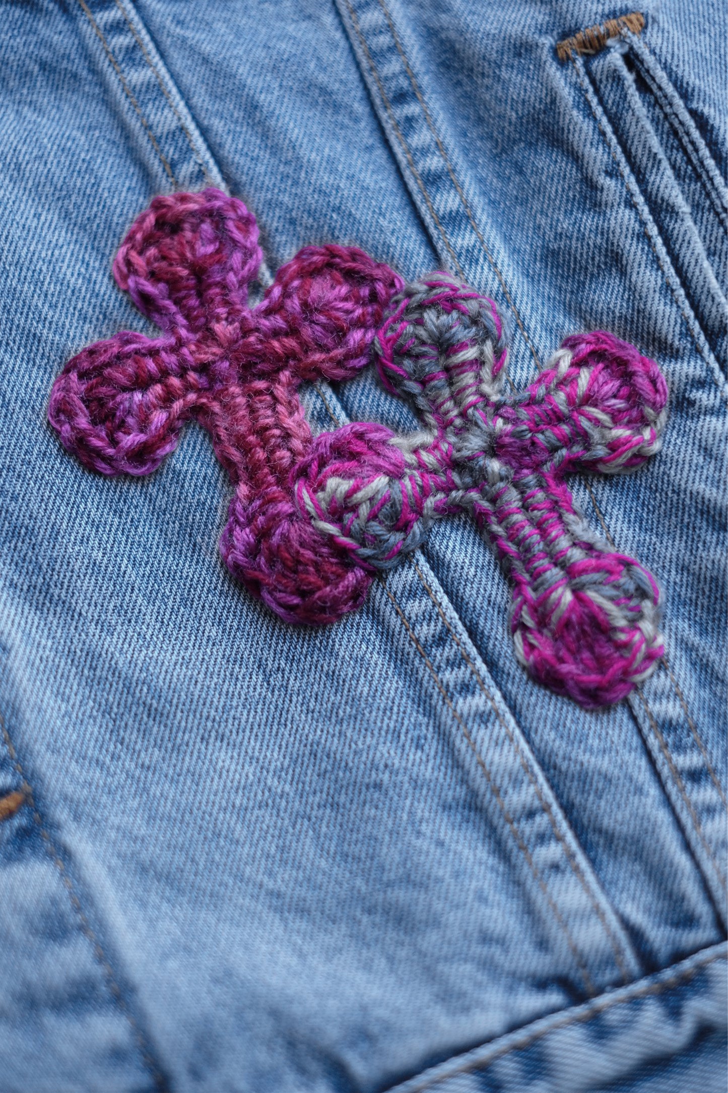3D cross knit Denim Jacket