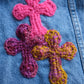 3D cross knit Denim Jacket