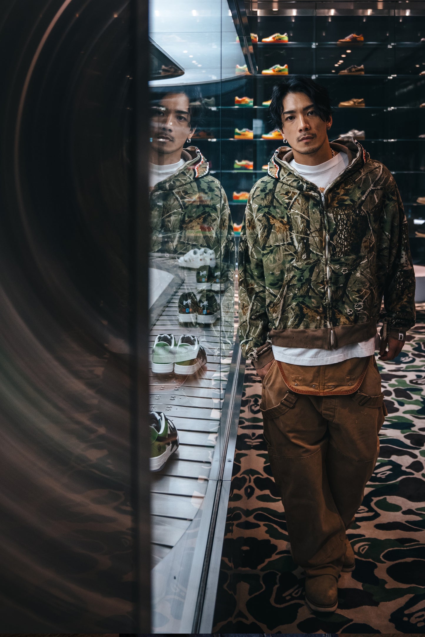 BAPE_ZIP HOODIE/ SAHARK/CAMO