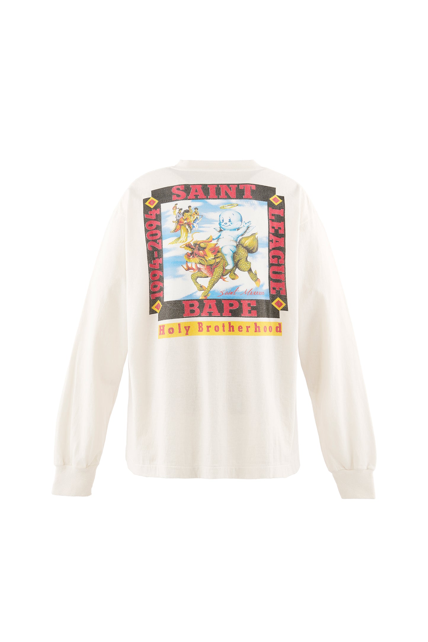 BAPE_LS T-SHIRT/POOL/WHITE
