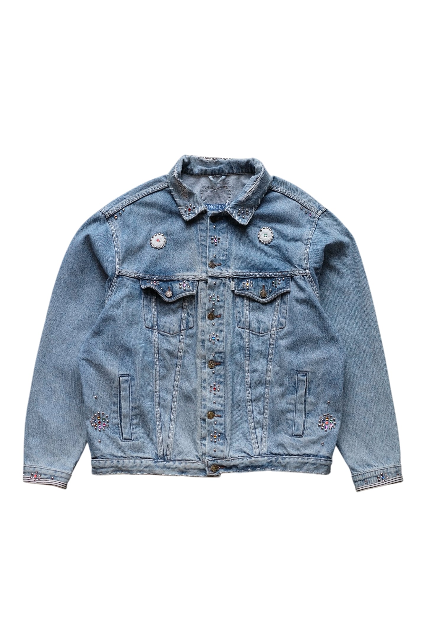 FLOWER STUDS DENIM JACKET