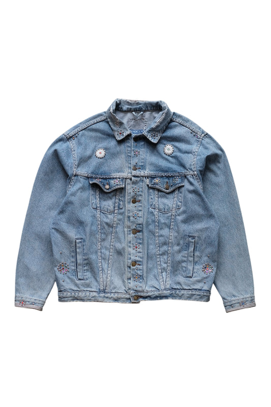 FLOWER STUDS DENIM JACKET