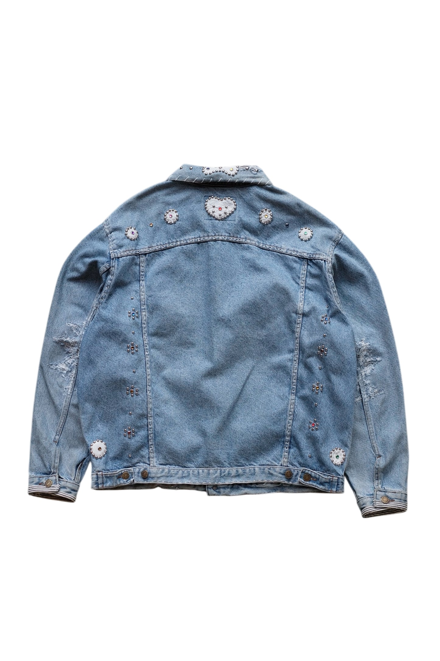FLOWER STUDS DENIM JACKET