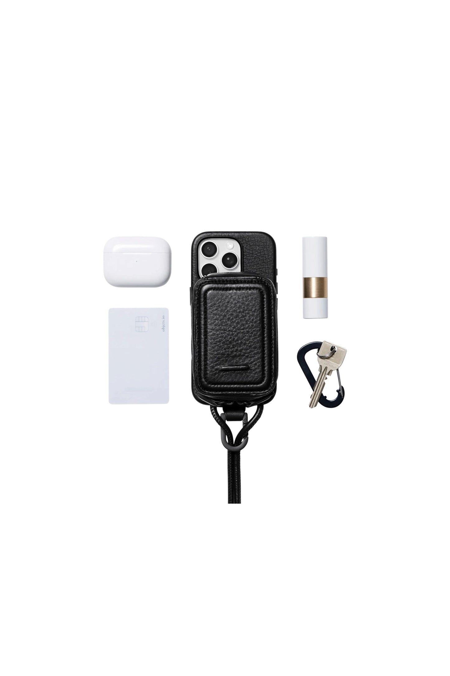 iPhoneアクセサリー-ストラップ付レザーマイクロバッグ