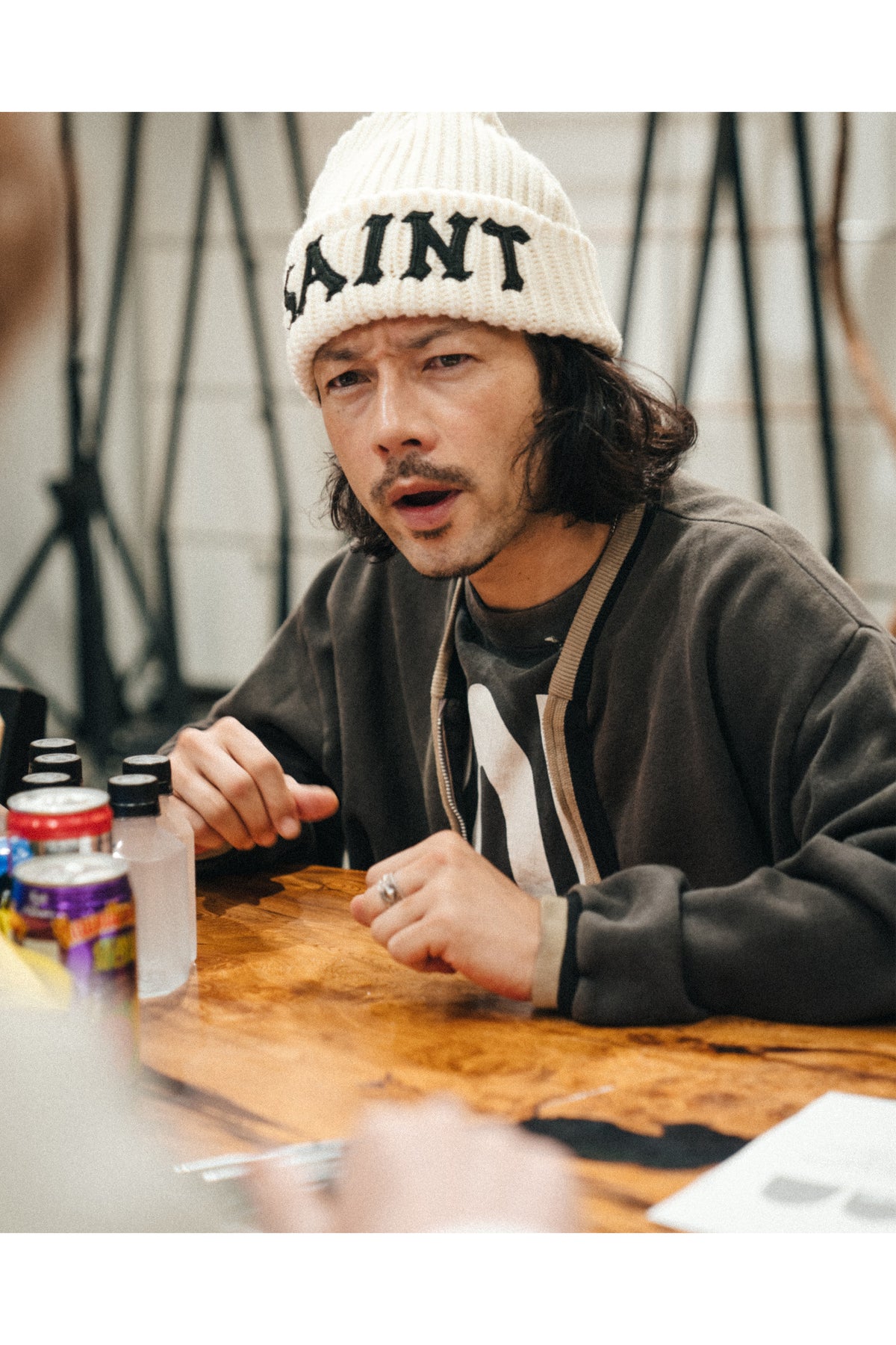 KNIT CAP/SAINT/WHITE