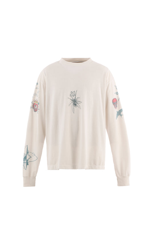 DW_LS TEE/TATTOO/WHITE
