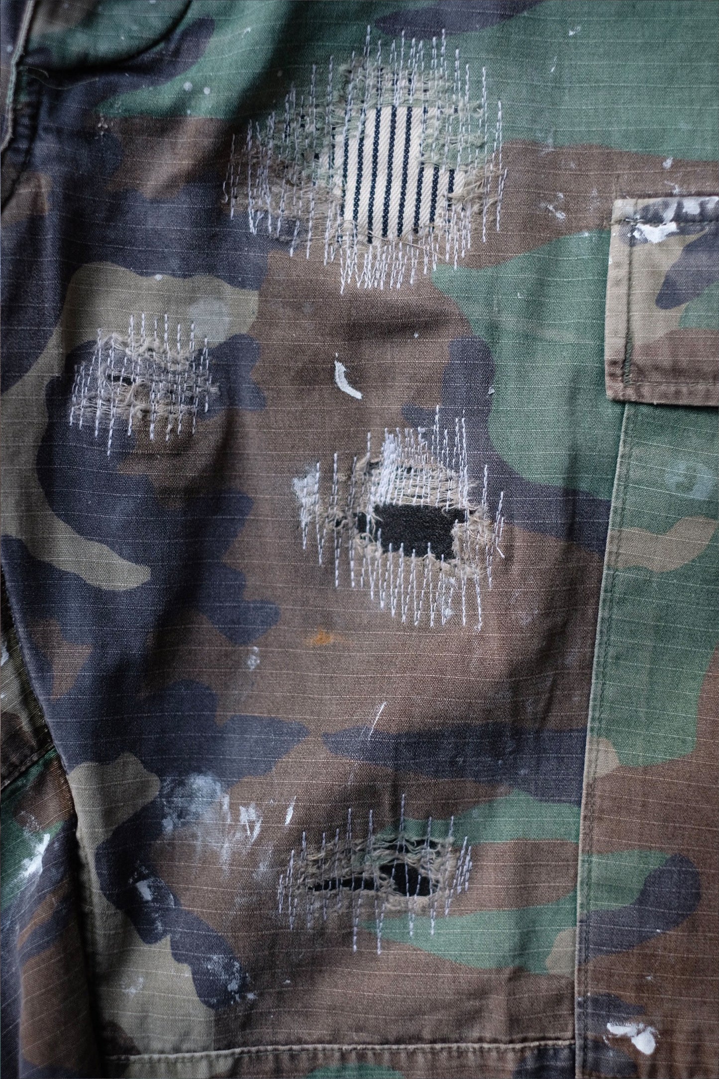 SASHIKO BAGGY CAMO  SHORTS