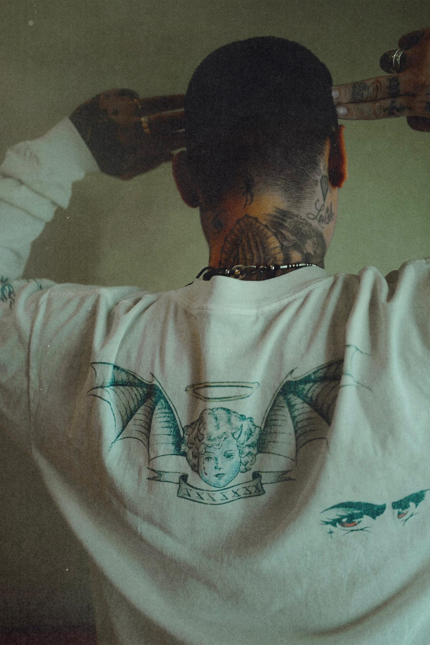 DW_LS TEE/TATTOO/WHITE