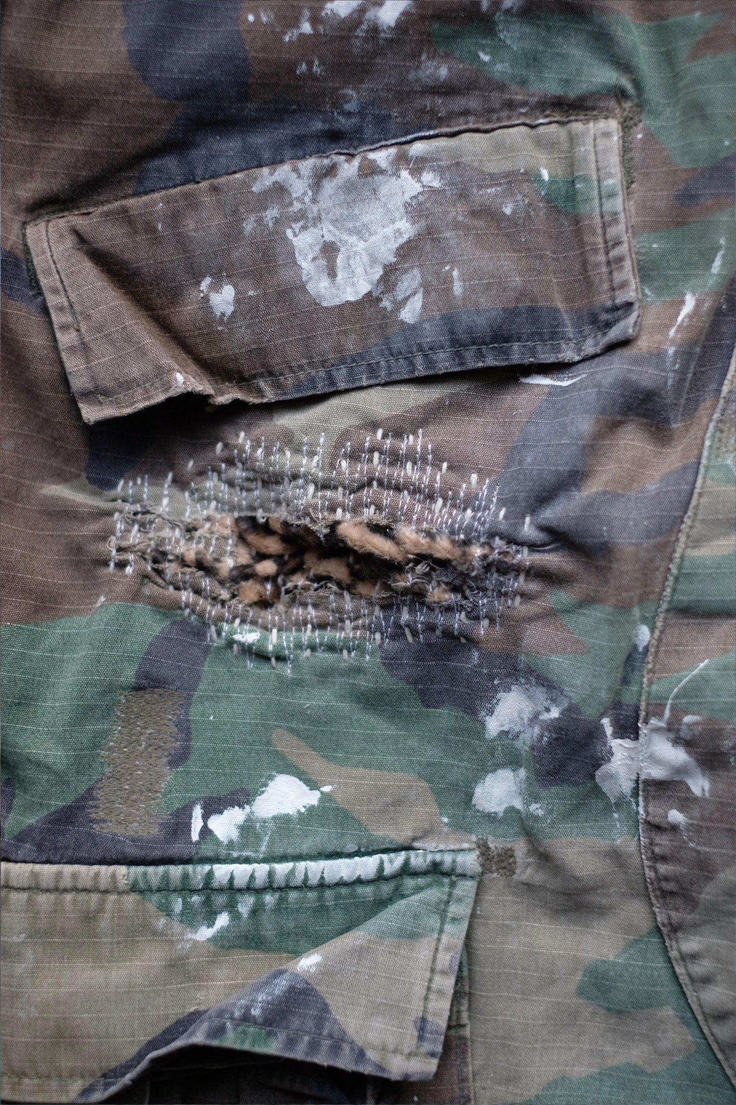 SASHIKO BAGGY CAMO  SHORTS