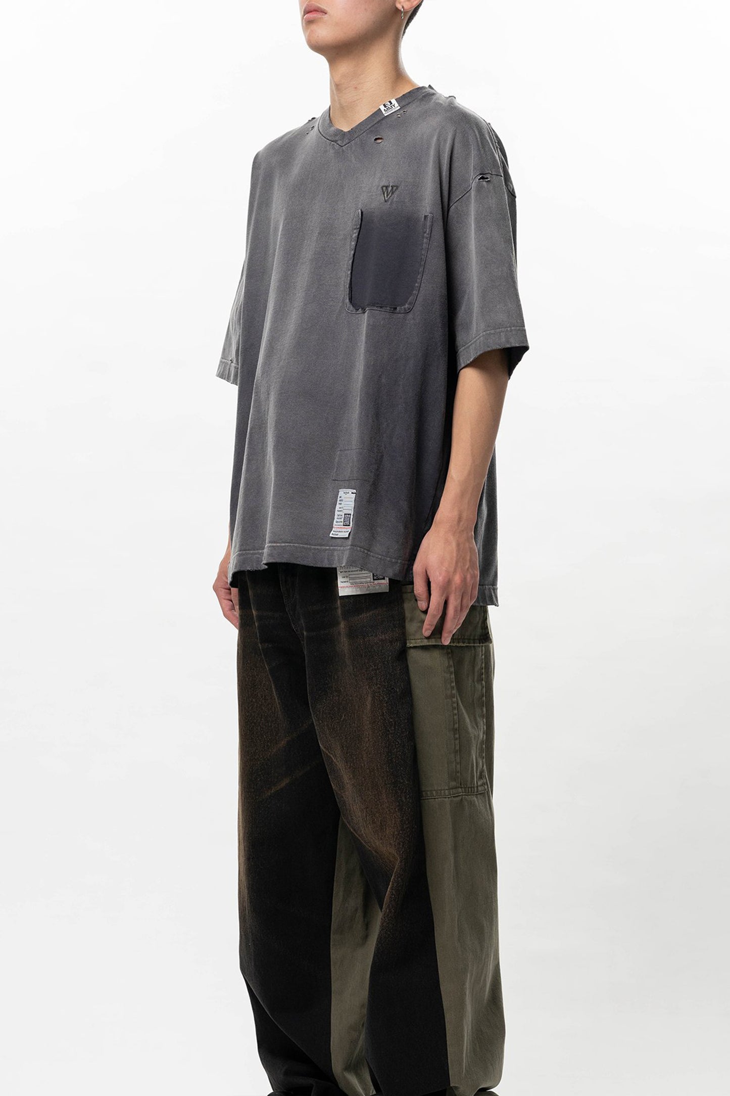 SUN FADED V NECK TEE