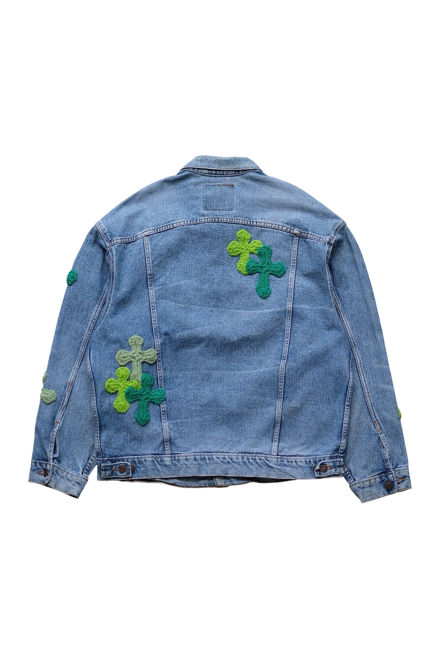 3D cross knit Denim Jacket