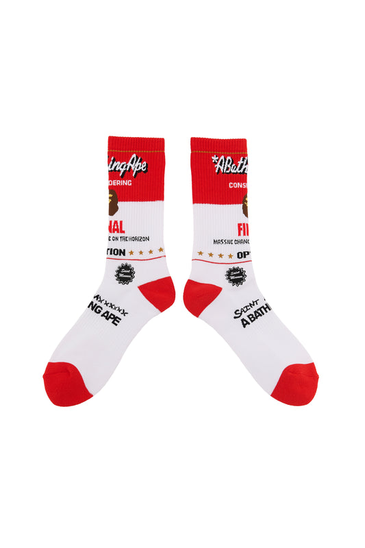 BAPE_SOCKS/FAINAL/WHITE+RED