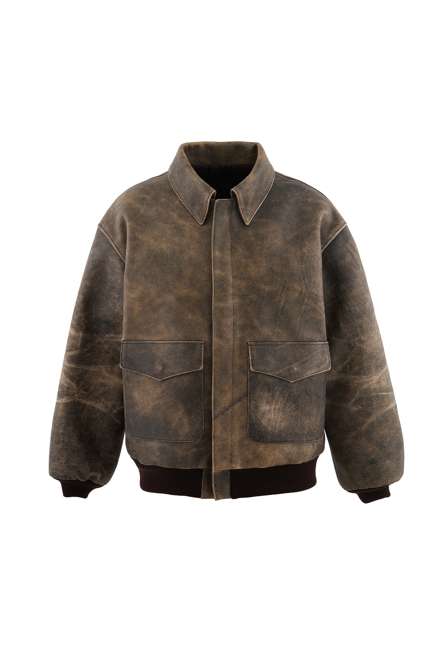 SRYM_LEATHER A2 JKT//BROWN