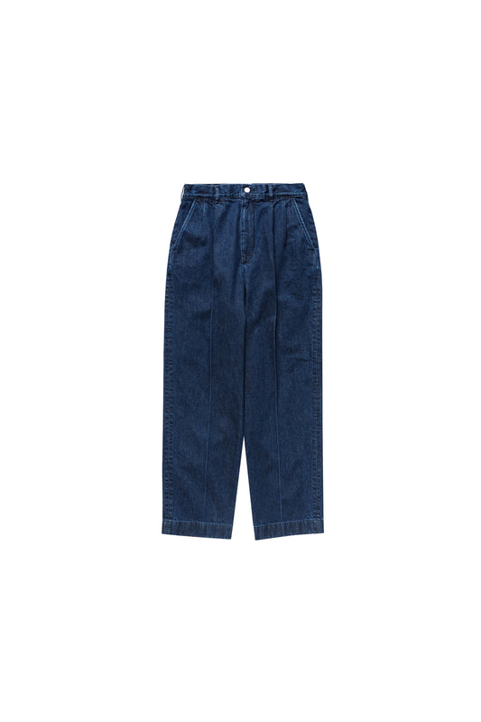 DENIM TWO TUCK TROUSERS