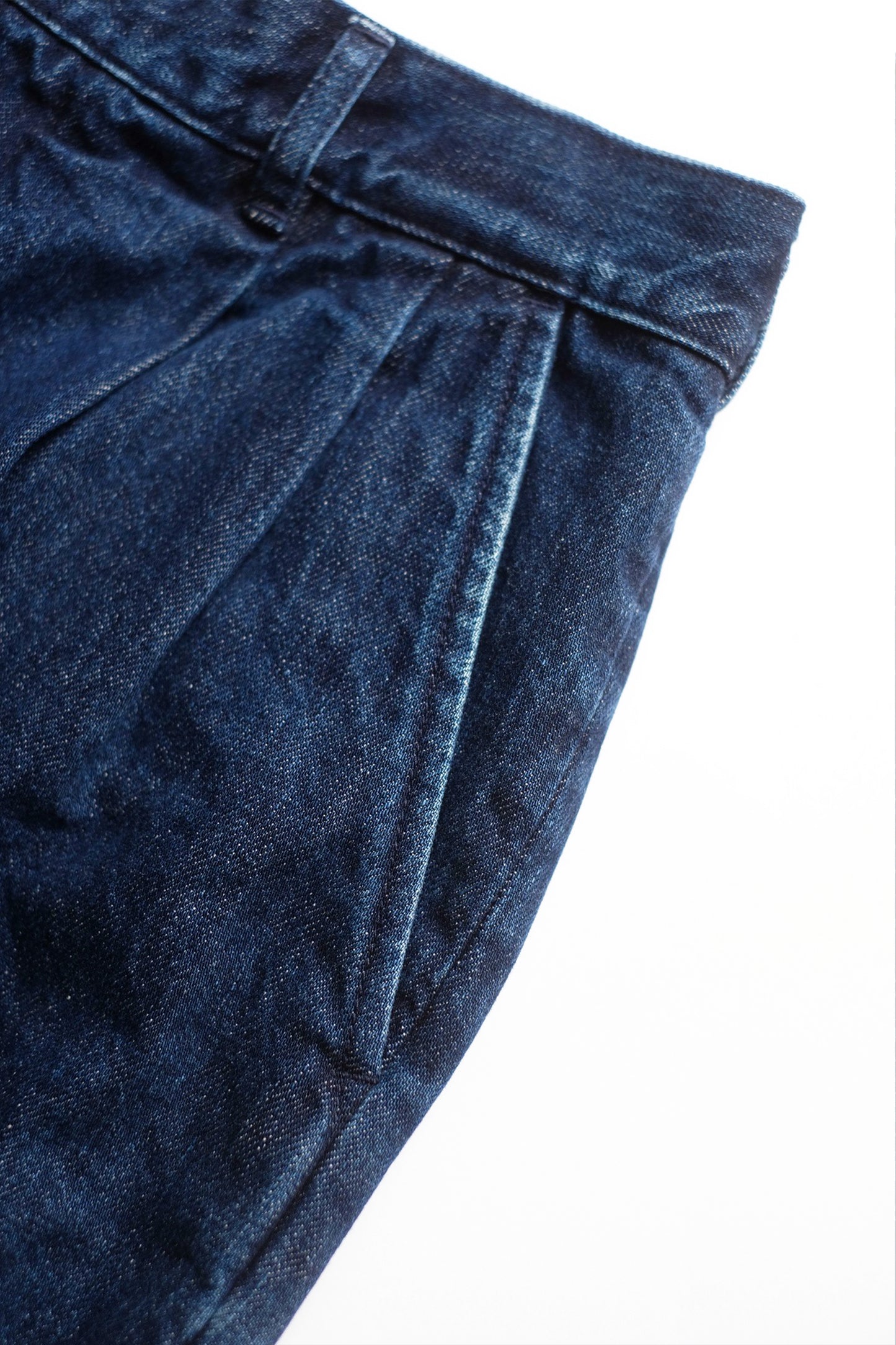 DENIM TWO TUCK TROUSERS