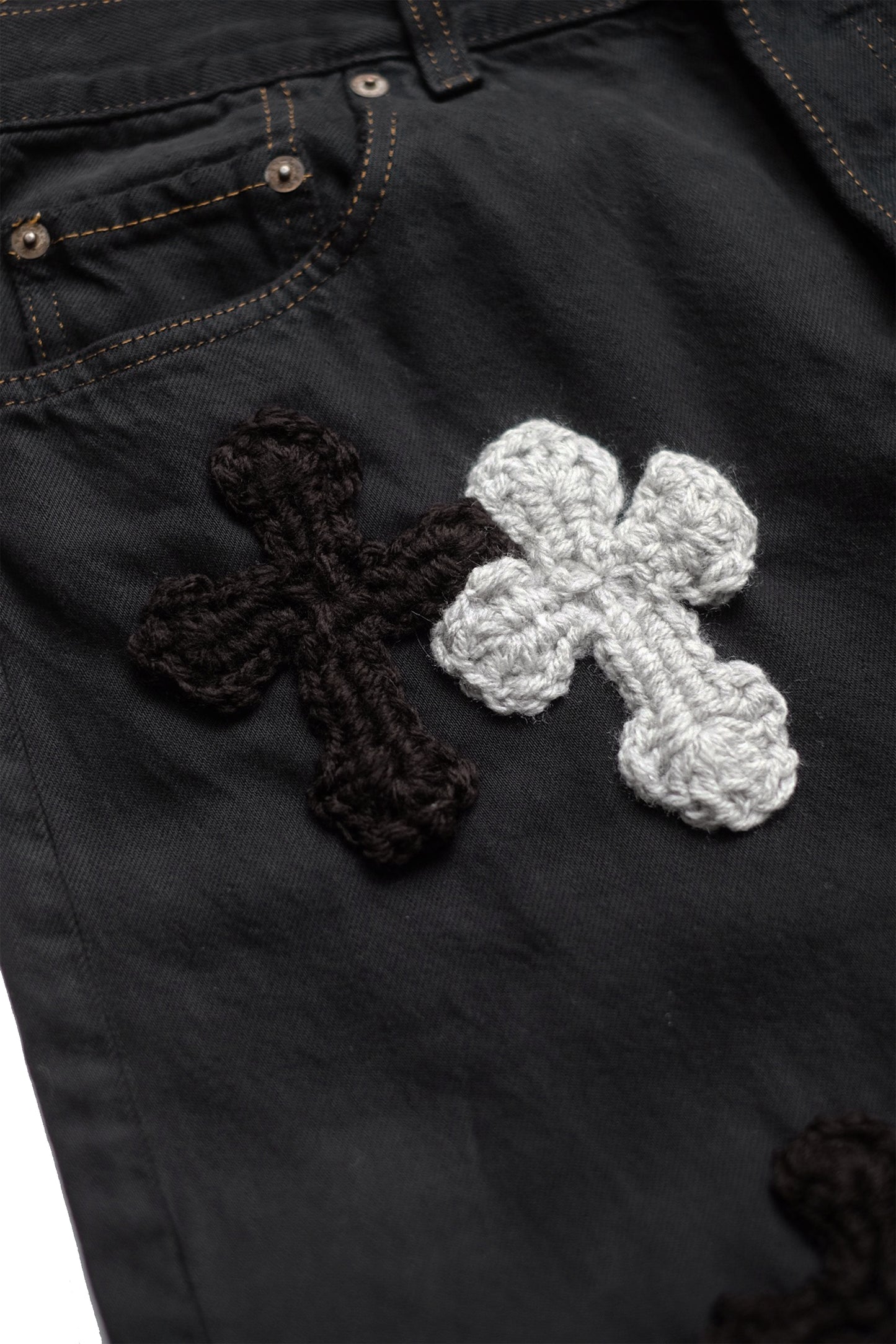 3D cross knit Denim