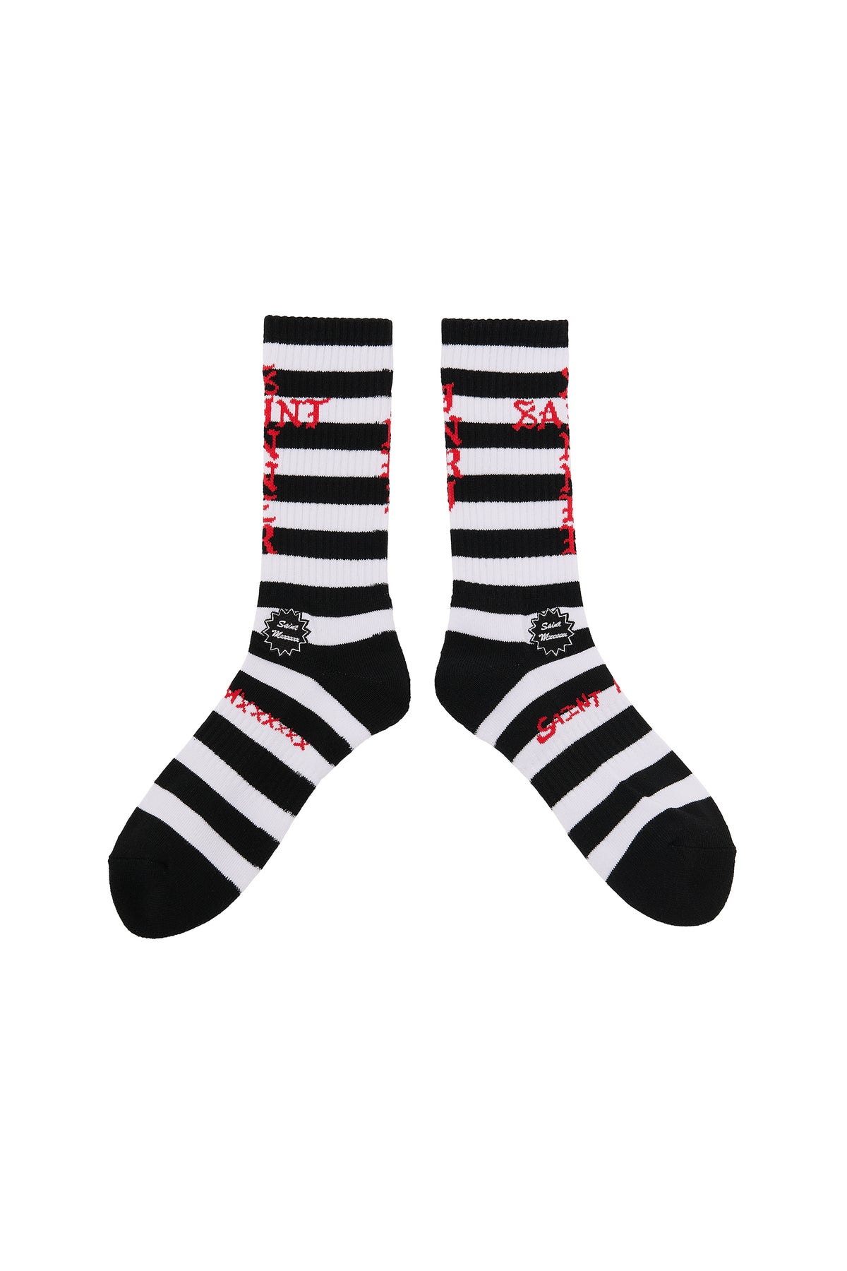 SOCKS/BORDER/BLACK+WHITE