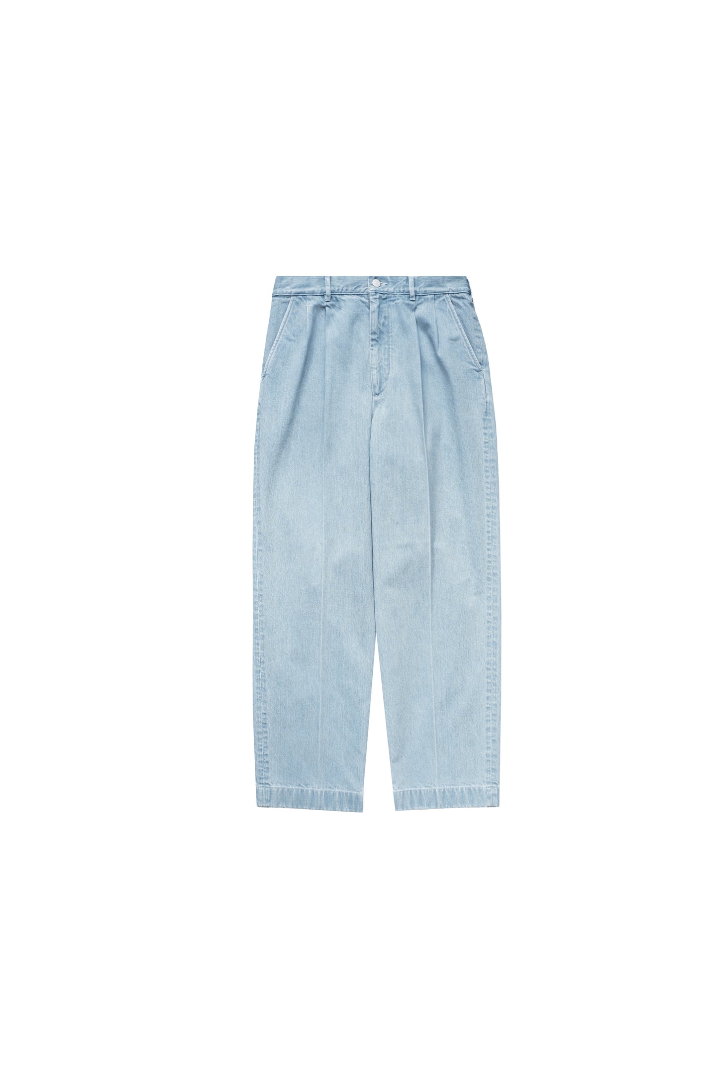 DENIM TWO TUCK TROUSERS