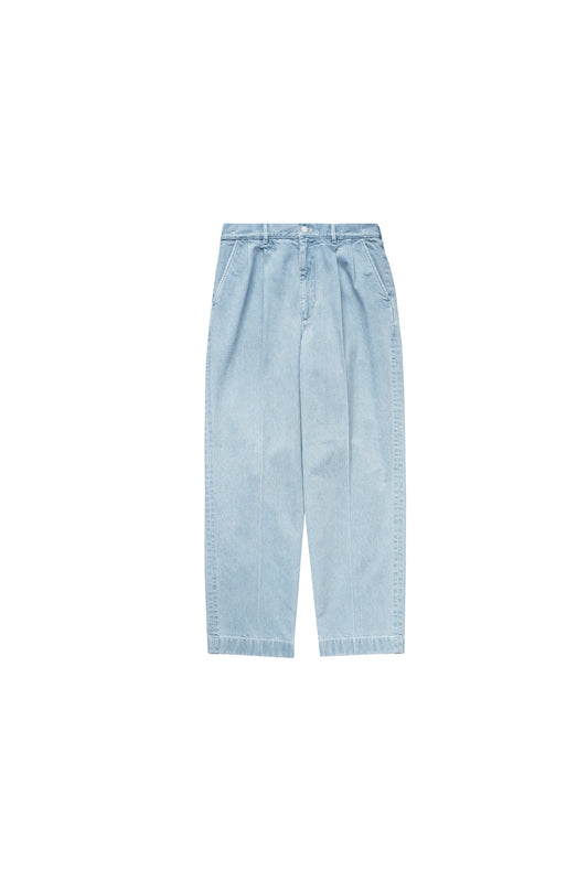 DENIM TWO TUCK TROUSERS