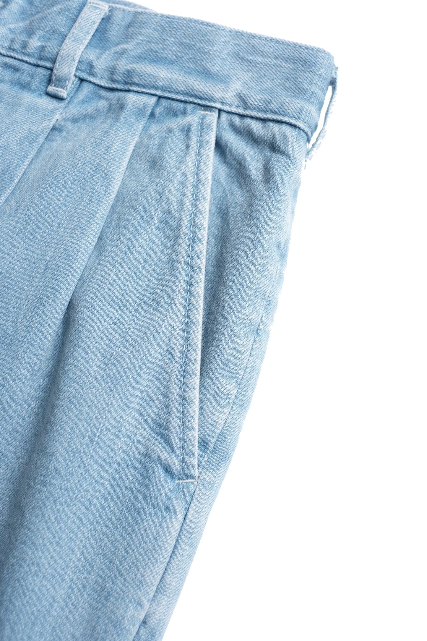 DENIM TWO TUCK TROUSERS