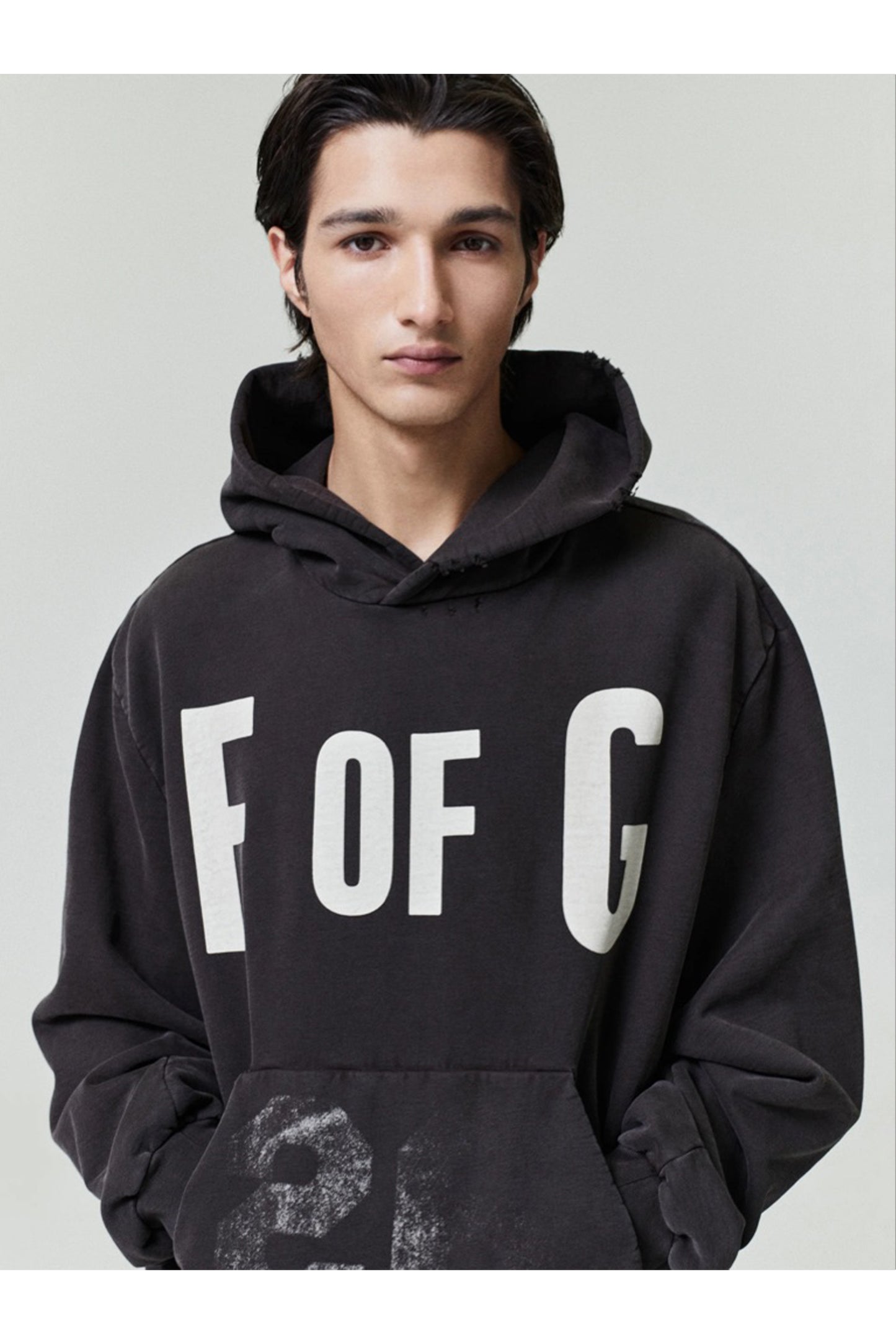 "F OF G" CLASSIC FIT HALF RAGLAN HOODIE W/ POCKET
