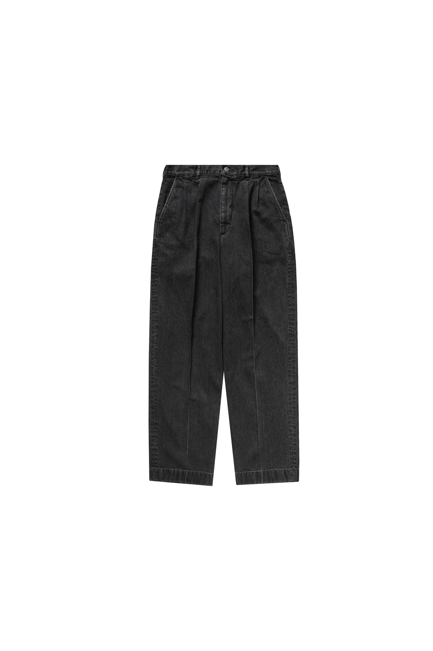 DENIM TWO TUCK TROUSERS