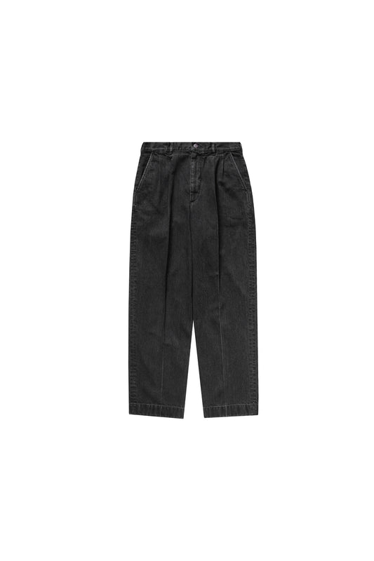 DENIM TWO TUCK TROUSERS