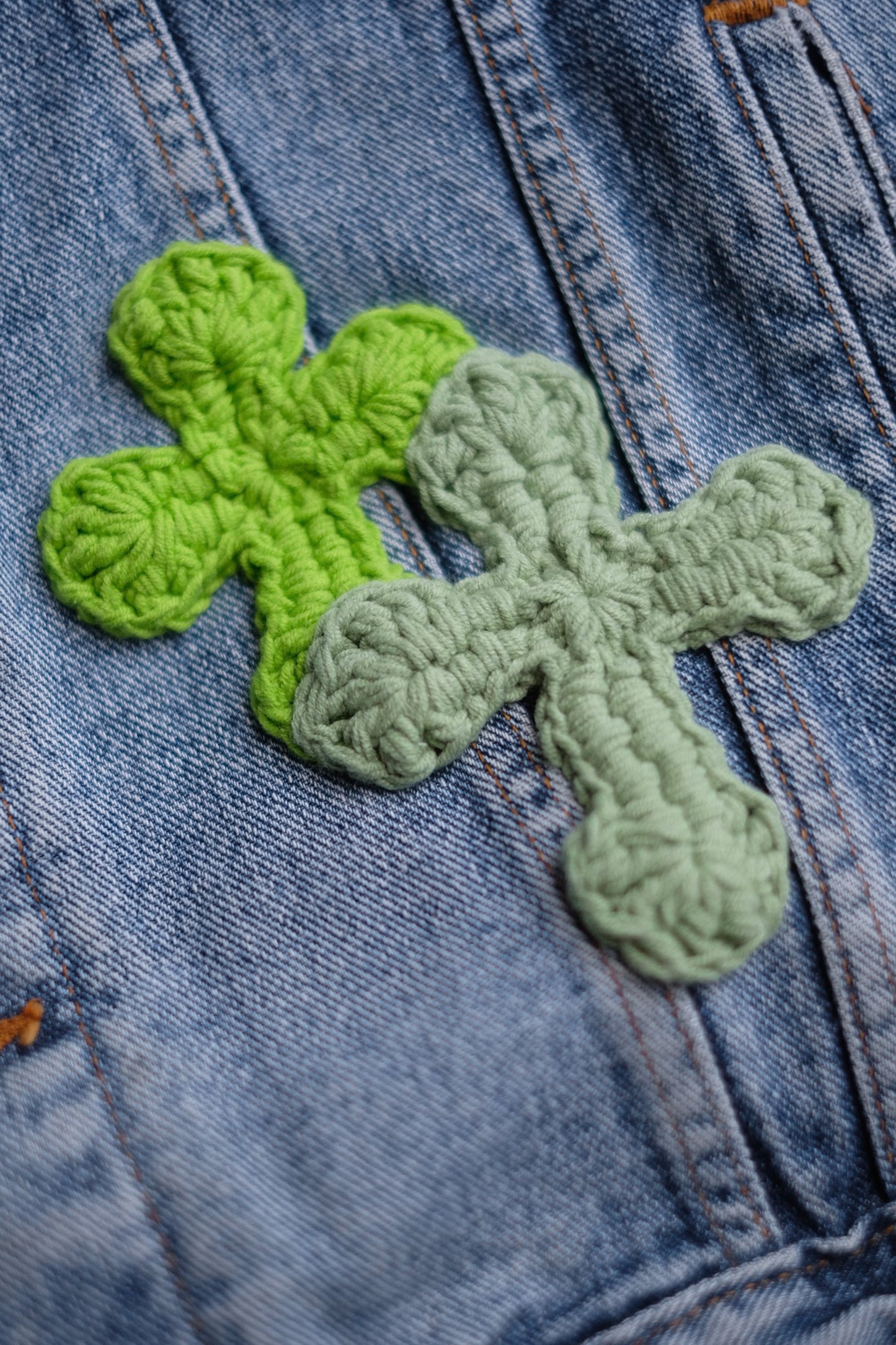 3D cross knit Denim Jacket