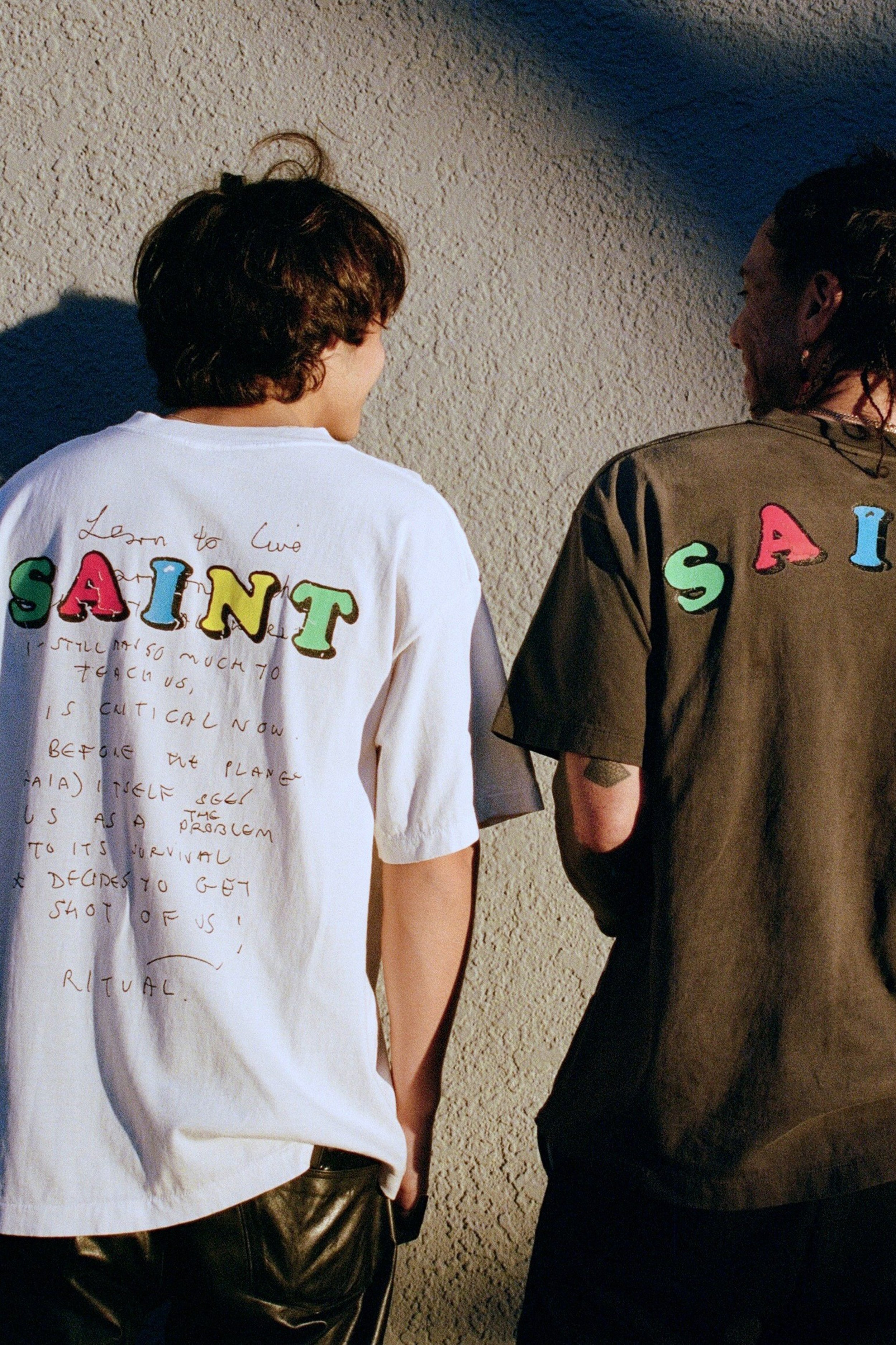 SAINT Mxxxxxx セントマイケル JR_SS T-SHIRT Lサイズ Saint Mxxxxxx (セントマイケル)/JR_SS T-SHIRT/E/WHITE│正規通販