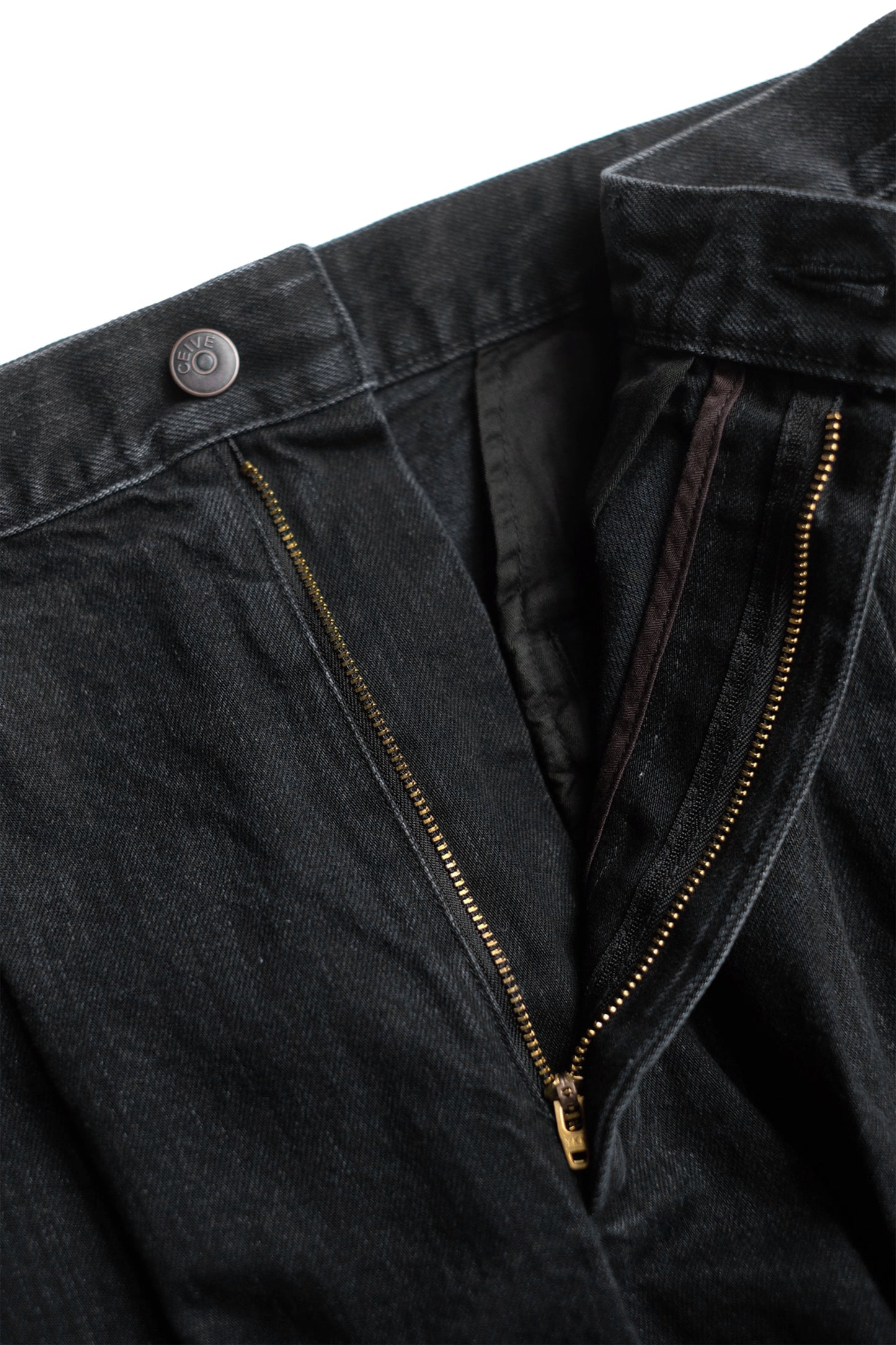 DENIM TWO TUCK TROUSERS