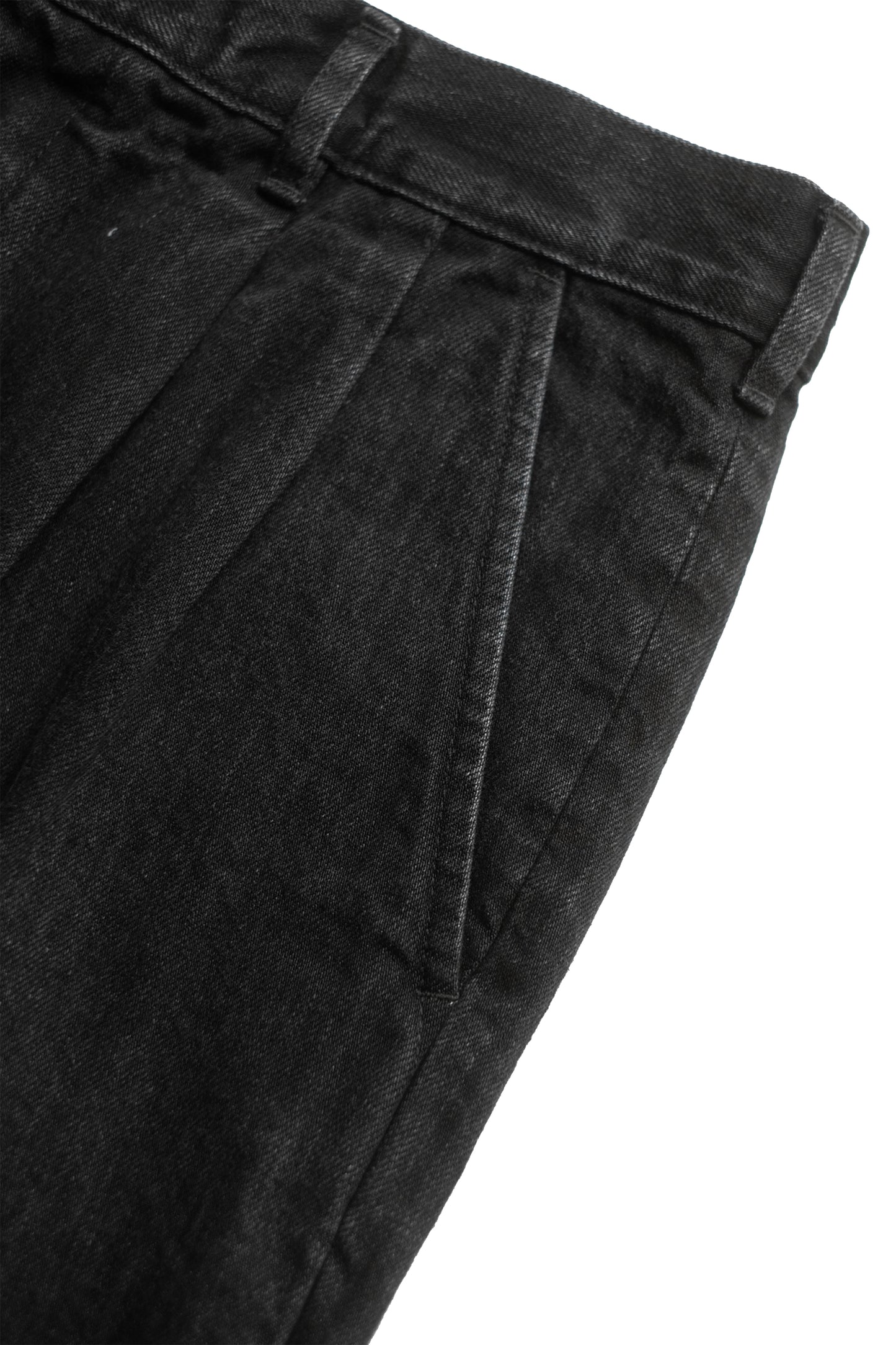 DENIM TWO TUCK TROUSERS