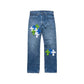 3D cross knit Denim