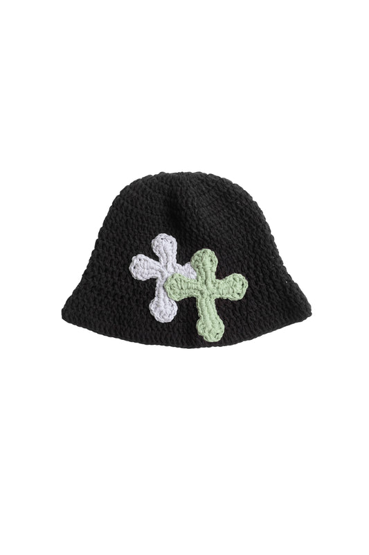 3D cross knit hat