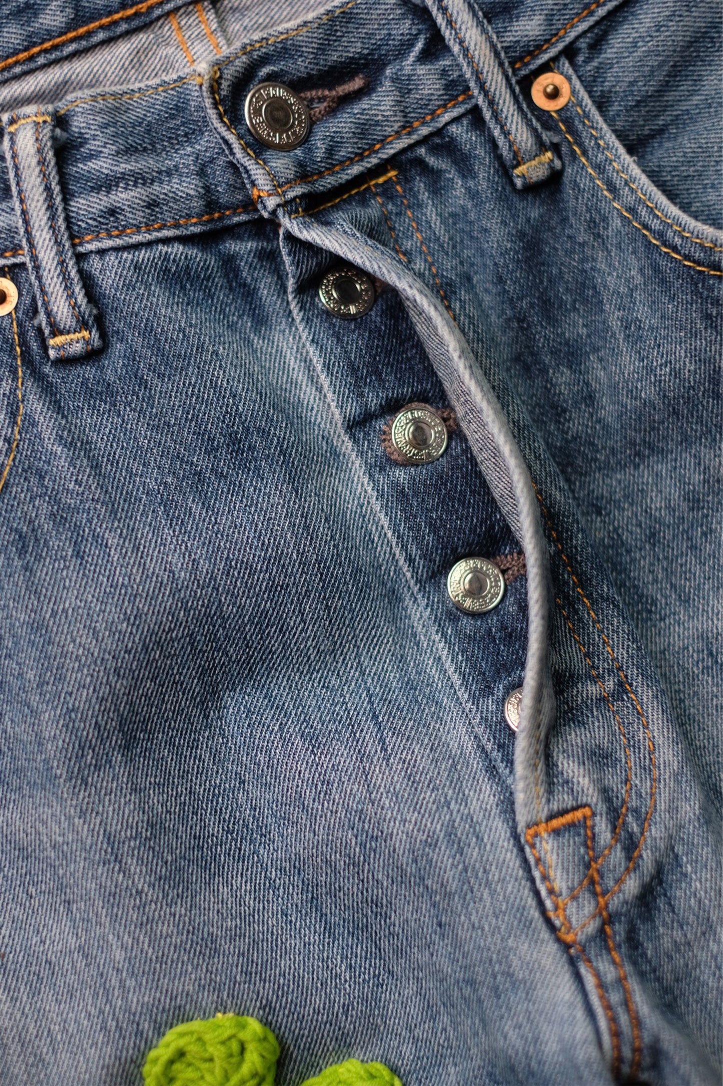 3D cross knit Denim