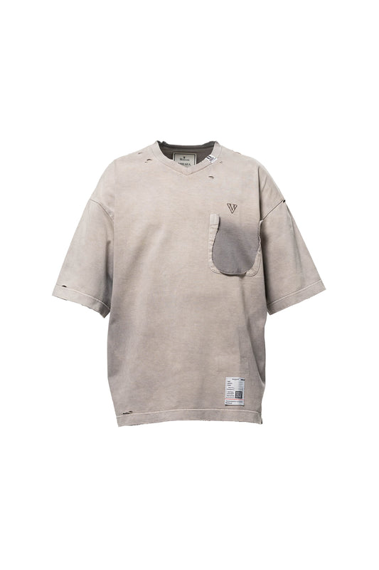 SUN FADED V NECK TEE