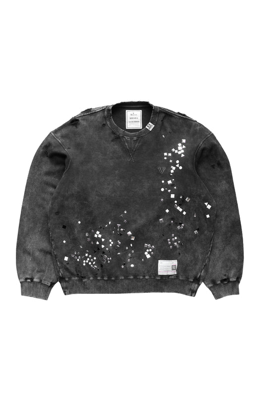 EMBELLISHED BLEACHED PULLOVER