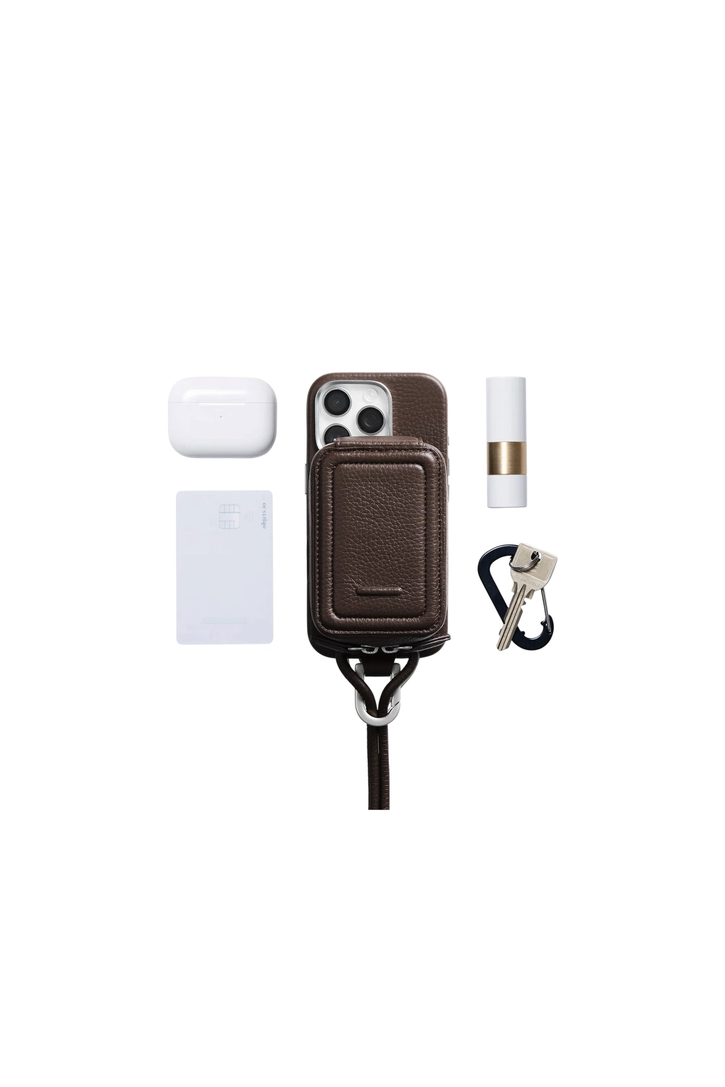 iPhoneアクセサリー-ストラップ付レザーマイクロバッグ
