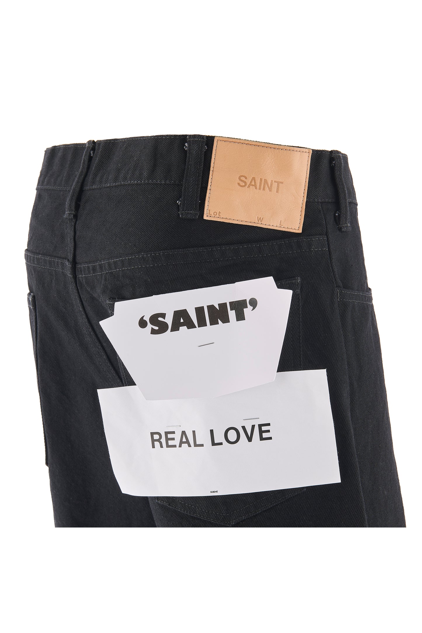 BLACK DENIM PANTS/FLARE