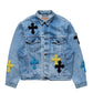 3D cross knit Denim Jacket