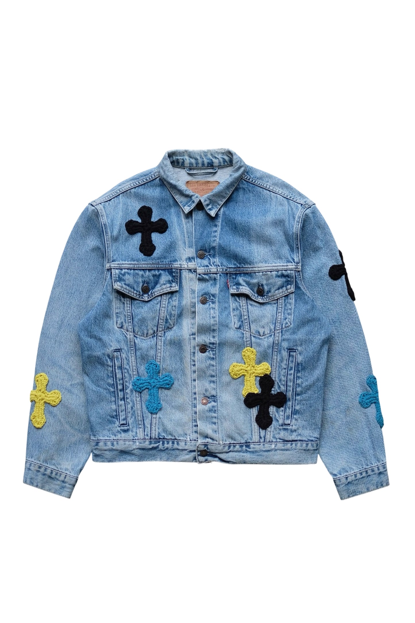 3D cross knit Denim Jacket