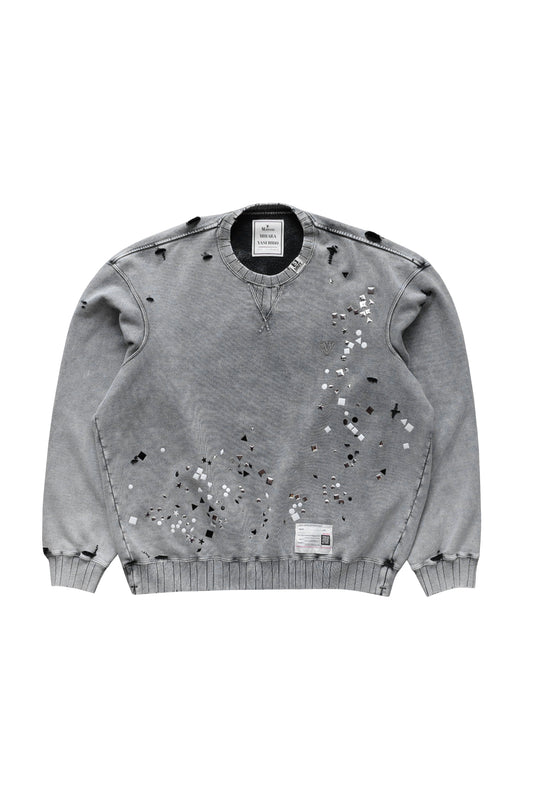 EMBELLISHED BLEACHED PULLOVER