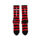 SOCKS/BORDER/BLACK+RED