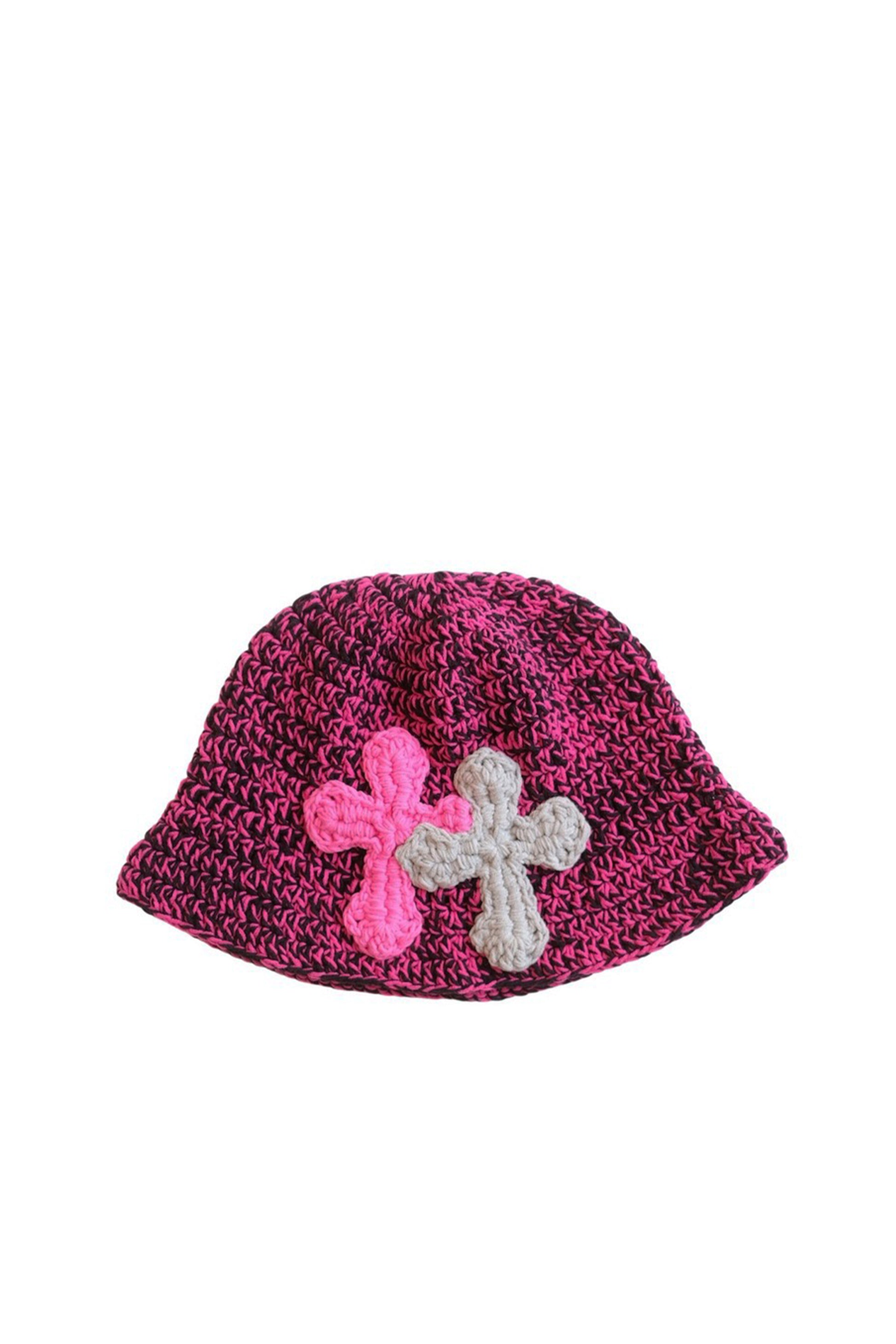 3D cross knit hat