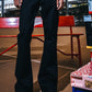 BLACK DENIM PANTS/FLARE