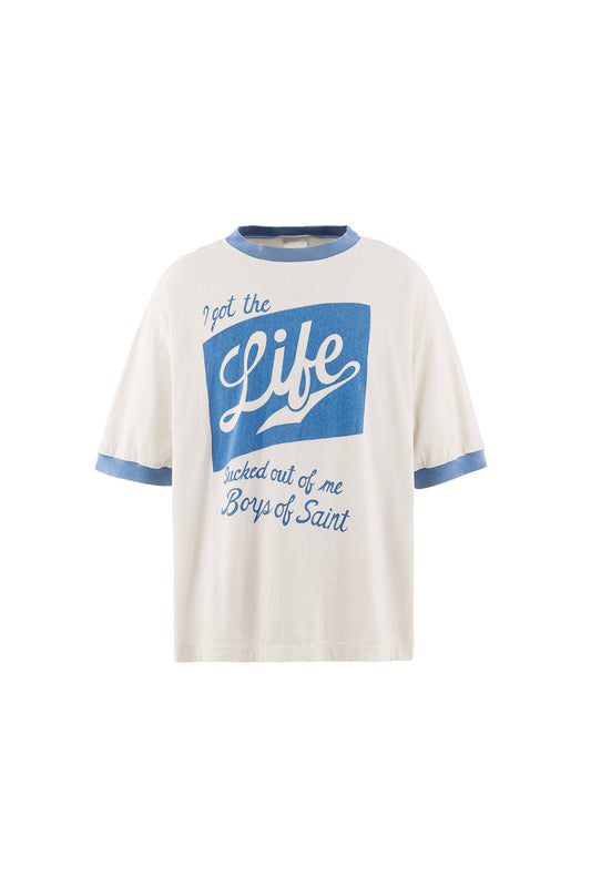 BOS_SS T-SHIRT/RINGER TEE/WHITE