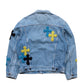 3D cross knit Denim Jacket