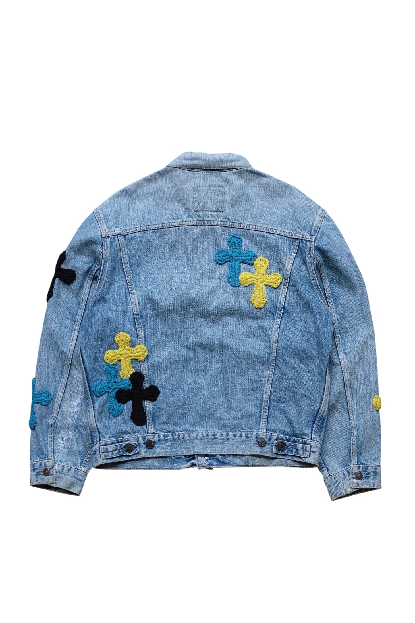 3D cross knit Denim Jacket